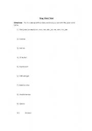 English worksheet: Drug Word Scramble