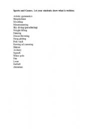 English Worksheet: Sport