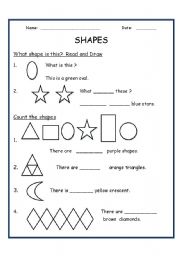 English Worksheet: Shapes