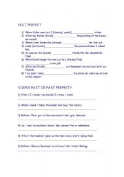 English worksheet: PAST PERFECT AND SIMPLE PAST