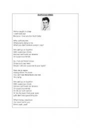 English Worksheet: Suspicious minds- Elvis Presley