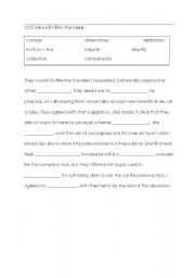 English worksheet: Business Vocabulary Fill in the Blank