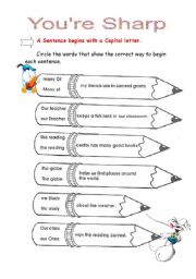 English Worksheet: Youre Sharp