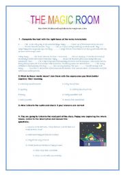 English Worksheet: the magic room