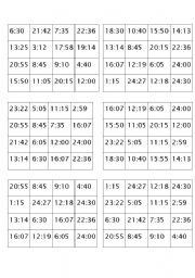 English Worksheet: Time bingo