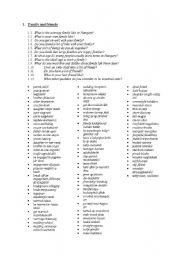 English worksheet: Family and friends