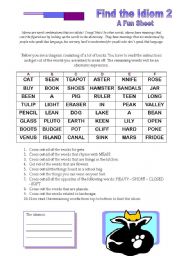 English Worksheet: Find the Idiom 2