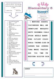 English Worksheet: Fun Sheet Elementary 6