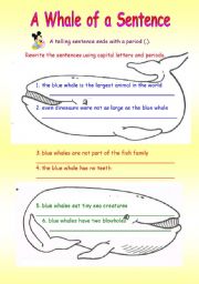 English Worksheet: a whale of a sentence