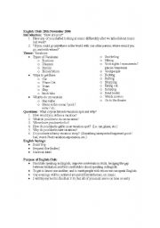 English Worksheet: english coffee hour discussion group