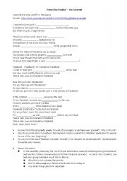 English Worksheet: Listening - Facebook song