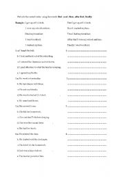 English Worksheet: first , next , then , after that , finally