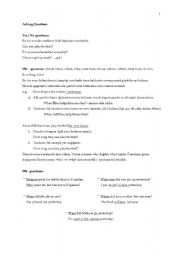 English worksheet: asking questions