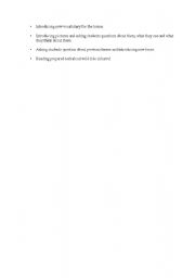English Worksheet: Vocabulary lesson plan