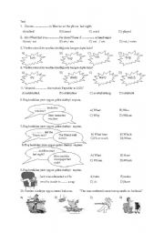 English Worksheet: multiple choice with past tense