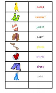 English Worksheet: Clothes domino