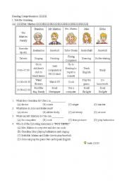 English Worksheet: Reading Comprehesion Test for students