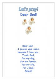 English Worksheet: Pray:dea rGod