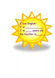English worksheet: I LOVE ENGLISH!