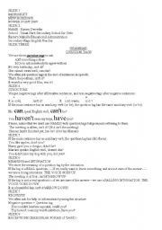 English Worksheet: Tag Questions