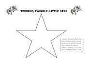 English Worksheet: twinkle, twinkle little star