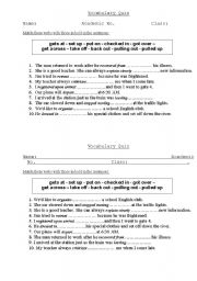 English worksheet: multi-part verbs 