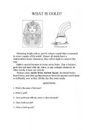 English worksheet: GOLD