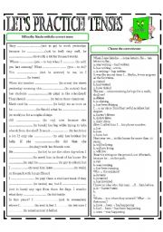 English Worksheet: LETS PRACTICE! TENSES