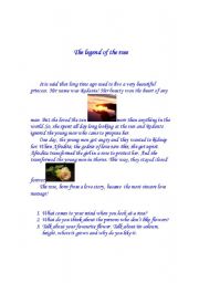 English worksheet: Legend of the rose