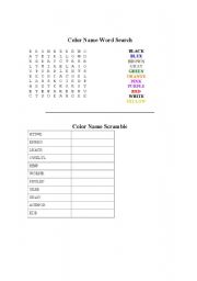 English Worksheet: colours