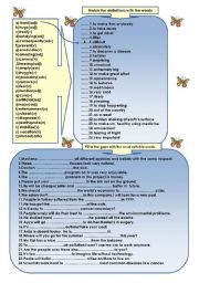English Worksheet: vocabulary practice for elementary or pre-int. Sts
