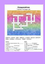 English Worksheet: comparative crossword!