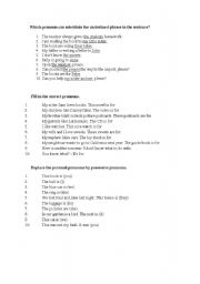 English worksheet: Personal pronouns