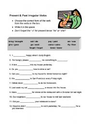 English Worksheet: Irregular verbs: Present or Past?