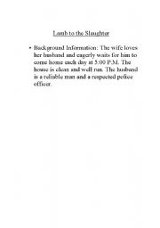 English Worksheet: Lamb to the Slaughter Background 