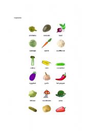 English Worksheet: VEGATABELS