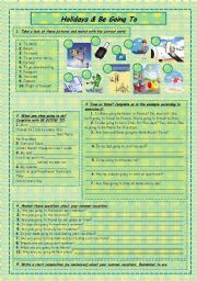 English Worksheet: Holidays & be going to