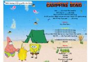 English worksheet: sponge bob campfire song