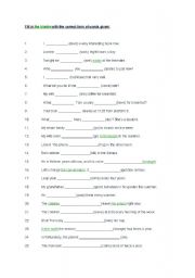 English worksheet: present simple tense exercises