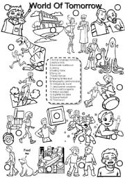 English Worksheet: World Of  Tomorrow BW version