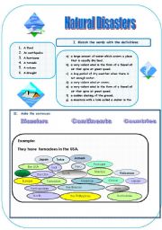 English Worksheet: natural disasters