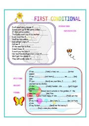 English Worksheet: first conditional practice
