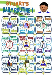 English Worksheet: DAILY ROUTINE - PART 1