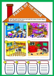 English Worksheet: PARTS OF THE HOUSE