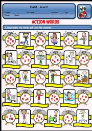 ACTION WORDS PUZZLE