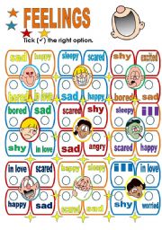 English Worksheet: FEELINGS