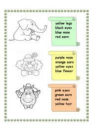 English Worksheet: Color Them