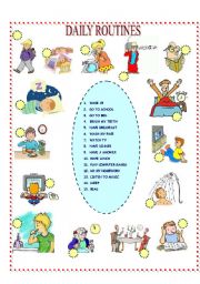 English Worksheet: DAILY ROUTINES