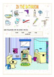 English Worksheet: In the bathroom