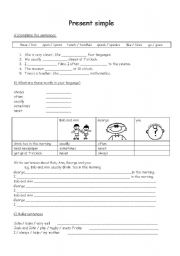 English Worksheet: Present simple